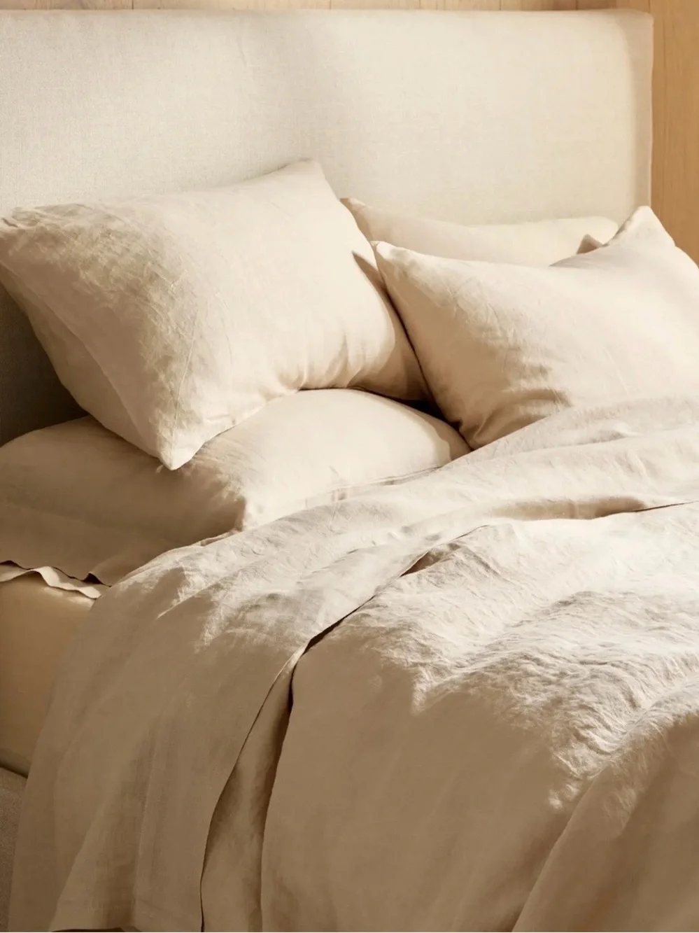 NWOT Quince European Linen 3 Pc Duvet Cover Set, King/Cal (Oat)